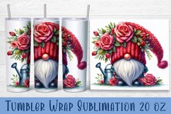 Valentine gnome tumbler sublimation wrap 20 Oz design Product Image 1