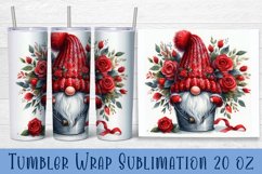 Valentine gnome tumbler sublimation wrap 20 Oz design Product Image 1
