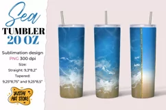 Sea Tumbler sublimation design. Summer tumbler wrap 20 oz Product Image 1