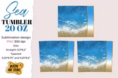 Sea Tumbler sublimation design. Summer tumbler wrap 20 oz Product Image 2