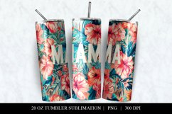 Mama Floral Tumbler Sublimation Design, Tropical Print Product Image 2