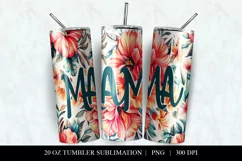 Mama Tumbler Design, Tropical Sublimation Tumbler Wrap Product Image 2