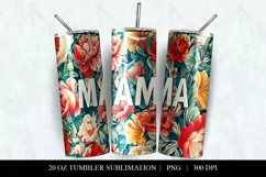 Mama Tumbler Design, 20oz Mothers Day Tumbler Wrap PNG Product Image 2