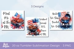 BBQ 4th of July Tumbler Wrap Set 20 oz Skinny Tumbler PNG Product Image 2