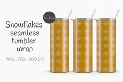 Snowflakes Tumbler Sublimation | 20 oz Seamless Tumbler Wrap Product Image 1