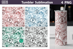 Christmas Stamps Tumbler | Tumbler Seamless Design Product Image 1