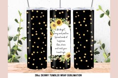 Sunflower 20 oz Skinny Tumbler Wrap Sublimation Design PNG Product Image 1
