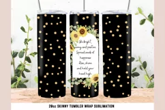 Sunflower 20 oz Skinny Tumbler Wrap Sublimation Design PNG Product Image 1