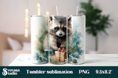 Christmas tumbler | Christmas raccoon tumbler sublimation