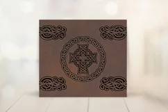 Viking skinny tumbler 20 oz - Leather Men's celtic tumbler Product Image 2