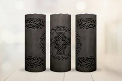 Viking skinny tumbler 20 oz - Leather Men's celtic tumbler Product Image 1