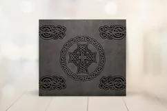 Viking skinny tumbler 20 oz - Leather Men's celtic tumbler Product Image 2