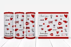 Valentine Doodle Tumbler Sublimation I Valentine Tumbler PNG I 20 Oz Tumbler Wrap PNG