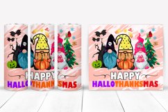 Happy Hallothankmas Christmas Tumbler Sublimation I 20 Oz Hallothankmas Tumbler PNG