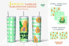 20oz Skinny Tumbler Sublimation Summer Fruit Papaya png sub Product Image 1