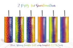 tumbler sublimation design rainbow and rainbow leopard 