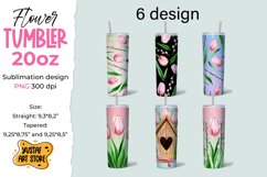 6 spring tulip watercolor illustration for tumbler 20 oz sublimation