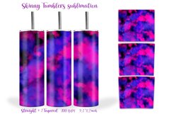 20Oz Skinny Tumbler | Sublimation Watercolor Seamless Design Product Image 2