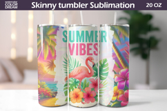 Summer Vibes Tumbler | Flamingo Tropical Floral Wrap Product Image 1