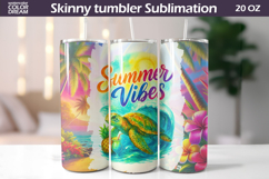 Summer Vibes Tumbler | Sea Turtle Tropical Floral Wrap Product Image 1