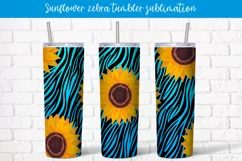 Tumbler sublimation zebra print sunflower wrap 20 Oz Product Image 1