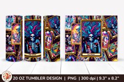 Sarcastic Tarot Tumbler Wrap, Skeleton Tumbler, Funny Tarot Product Image 1