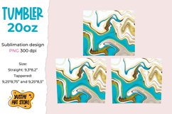 Skinny Tumbler 20oz sublimation turquoise gold fluid art Product Image 2