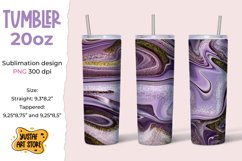 Skinny Tumbler sublimation 20oz.Violet fluid art, glitter Product Image 1