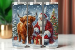 Tumbler Wrap 20 oz - santa claus highland cow Product Image 1