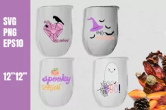 Tumbler Wine Pink Halloween SVG