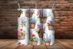 Watercolor Floral Baskets Seamless Patterns Product Image 2