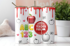 Teacher Fuel Sublimation Tumbler Wrap Design Product Image 1