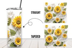 3D Sunflower 20 oz Tumble Sublimation Wrap Product Image 2