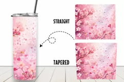 Pink Flower Watercolor 20 oz Tumbler Wrap Sublimation Product Image 2