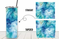 Marble Ocean Watercolor 20 oz Tumbler Wrap Sublimation Product Image 2