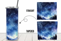 Night Sky Watercolor 20 oz Tumbler Wrap Sublimation Product Image 2