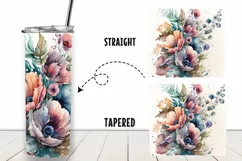 Vintage Flowers 20 oz Tumbler Wrap Sublimation Product Image 2