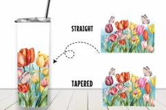 Tulip butterfly watercolor flower 20oz Tumbler Wrap Product Image 2
