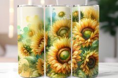 Sunflowers 20 oz Skinny Tumbler Wrap, Floral Sublimation Product Image 1