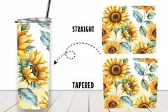 Sunflower watercolor flower 20oz Tumbler Wrap Product Image 2
