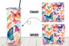 Watercolor Butterfly 20 oz Tumbler Wrap Sublimation Product Image 2