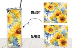 Sunflower watercolor flower 20oz Tumbler Wrap Product Image 2