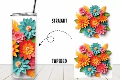 3D Flowers 20 oz Skinny Tumbler full wrap Product Image 2