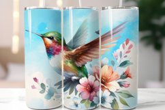 Bird Flowers 20 oz Skinny Tumbler Wrap Sublimation Product Image 1