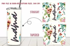 Watercolor flower mom 20Oz Tumbler Sublimation Product Image 2