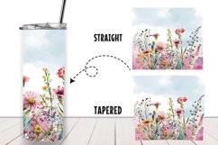 Wildflowers Watercolor 20 oz Skinny Tumbler Wrap Product Image 2