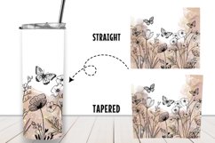 Boho Line Art Flowers 20oz Tumbler Wrap Product Image 2