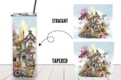 Watercolor Flowers 20 oz Skinny Tumbler Wrap Product Image 2