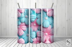 Pastel 3D Inflated Flowers Seamless Patterns Product Image 3