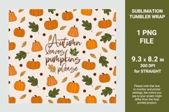 Fall sublimation tumbler wrap 20 oz skinny, Pumpkin tumbler Product Image 2